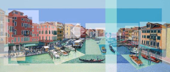 Les Matthews Grand Canal Venice unframed art print for sale