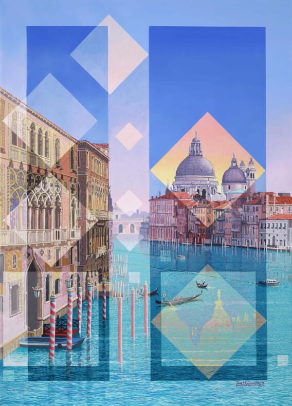 Les Matthews Santa Maria Della Salute Original venice painting for sale