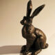 Suzie Marsh Small Alert Hare bronze resin sculpture for sale