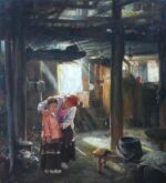 Shen Ming Cun Mother and Child Miao Tribe domestic painting for sale