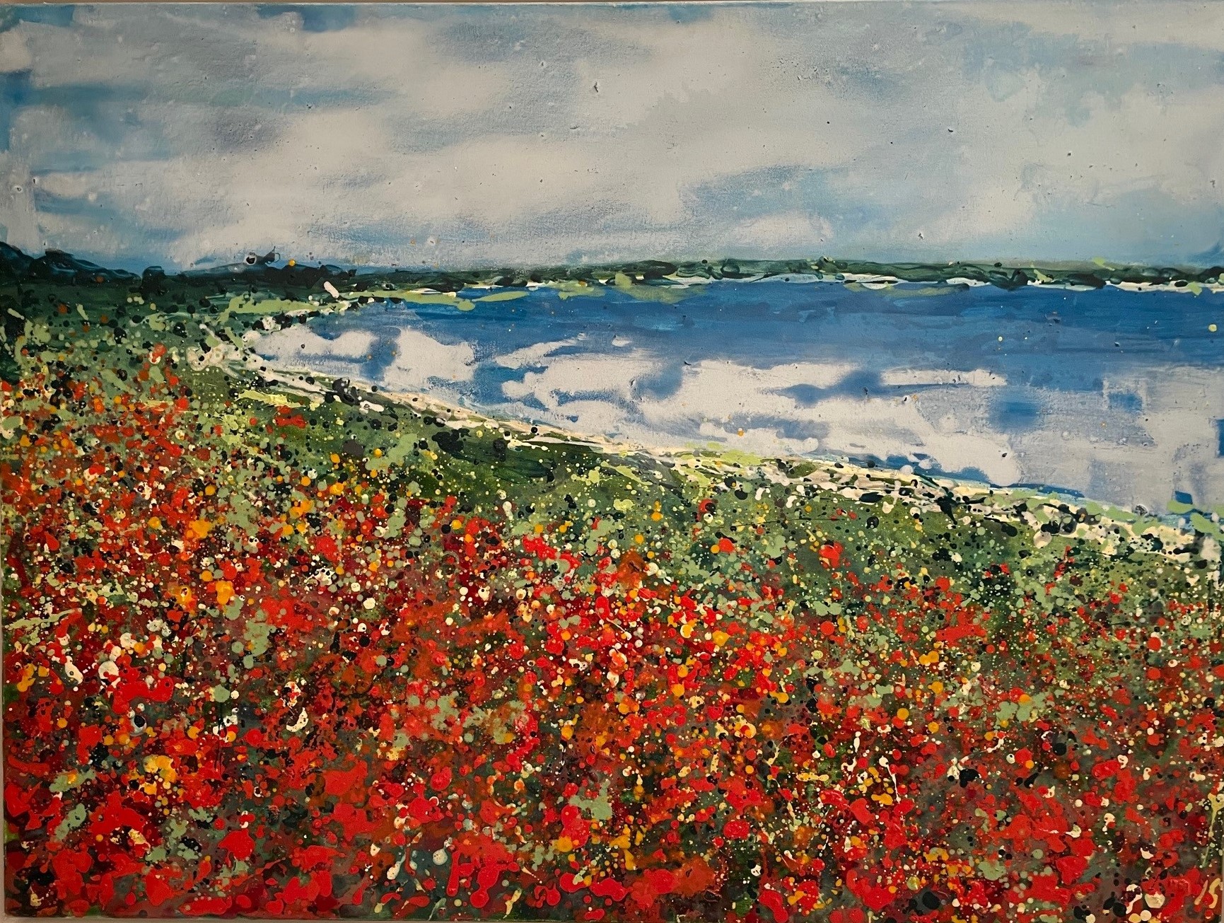 Poppies to the Bay unframed