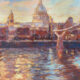 John Hammond Evening Light St Pauls traditional art landscape water london painting for sale