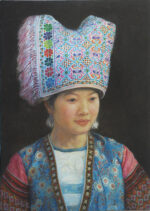 Shen Ming Cun Celebration Miao Tribe oil painting for sale