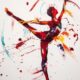 Penny Warden Sparkle dynamic red ballerina painting for sale