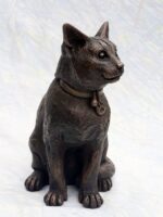 Suzie Marsh Leila Sitting Cat bronze animal art for sale