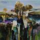 Celia Wilkinson Chateaux blue purple landscape art for sale