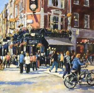 John Hammond Busy Corner Covent Garden painting
