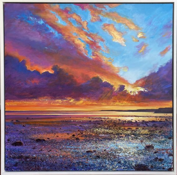John Connolly Low Tide At Sunset framed